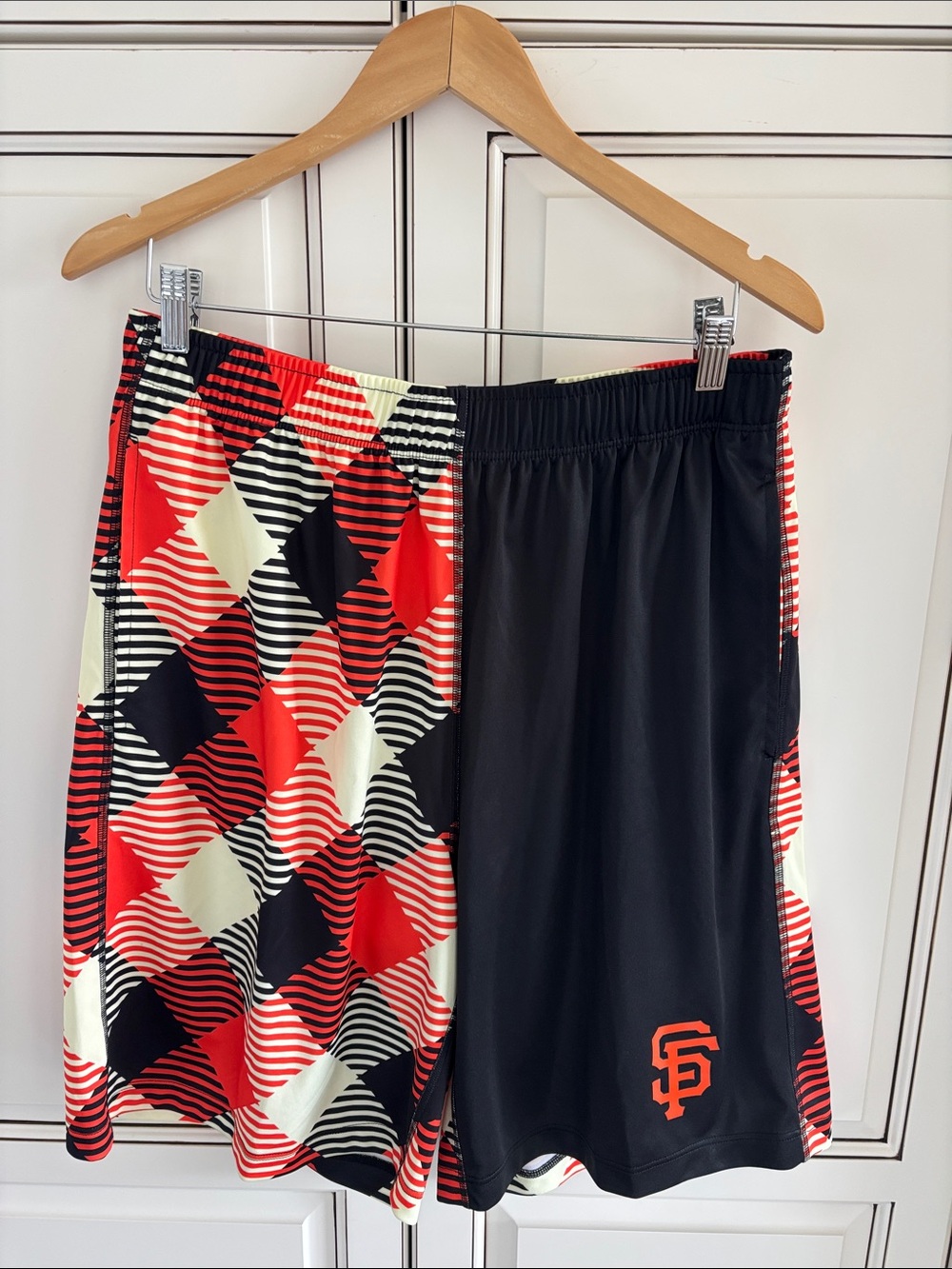 Loudmouth MLB Argyle Plaid Orange Black San Francisco Giants‎ Shorts Mens Large
